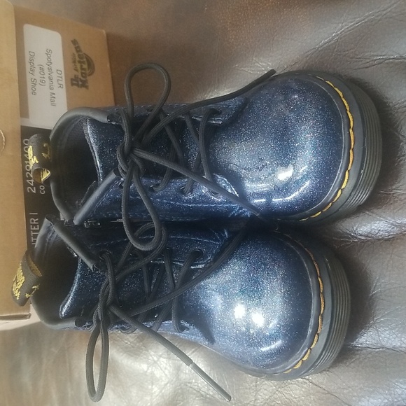 Dr Martens 1460 Blue Cosmic Glitter Boots - Picture 2 of 15